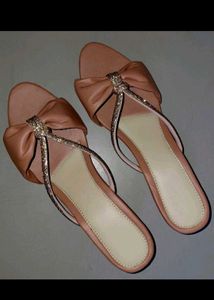 Brand New Blush Bow Block Heels
