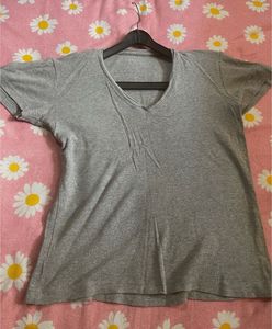 Grey V-Neck T-Shirt