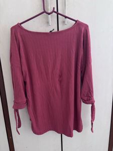 Chic Ribbed Top with Tie Sleeves