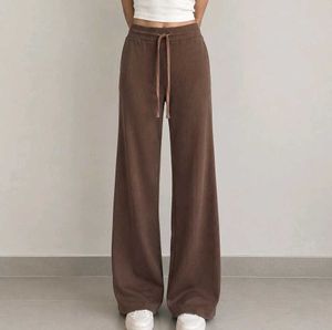 Brown Ribbed Wide-Leg Pants 🤎