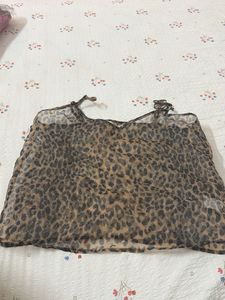 Sheer Leopard Print Cami Top