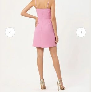 Pink Strapless Bow Detail Dress