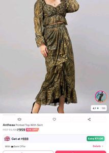 Boho Print Maxi Dress New skirt with top