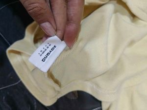 Cute Yellow Turtleneck Top with Ruffle Sleeves