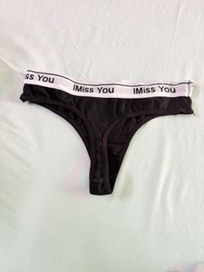 Savana Black Thong "IMiss You"