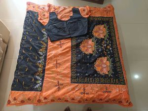 Beautiful Silk Saree With Matching Blouse