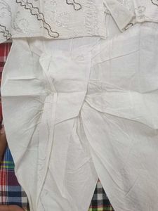 White Embroidered Ethnic Set