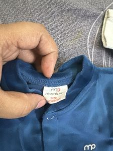 Soft Blue Velvet Baby Onesie