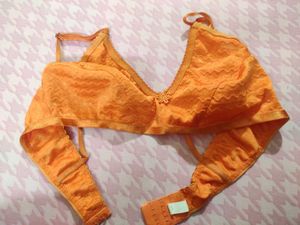 Orange Non Padded Bra
