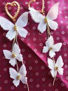 Savana White Butterfly Drop Earrings