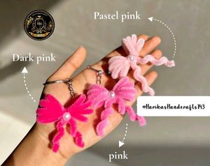 Adorable Pink Bow Keychain any one