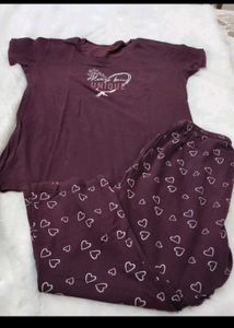 Cozy Heart Print Pajama Set