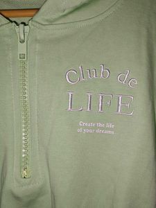Lime Green Cropped Hoodie