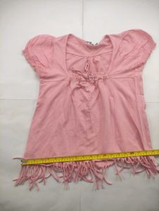 Pink Fringed Top