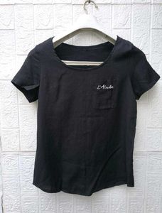 New with tag Chic Black Embroidered T-Shirt