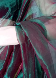 New Dual Tone Sheer Saree With Running Blouse Pc