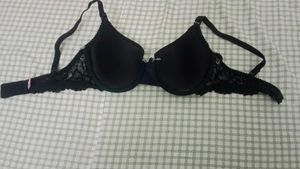 Black Lace Trim Bra - Size 32