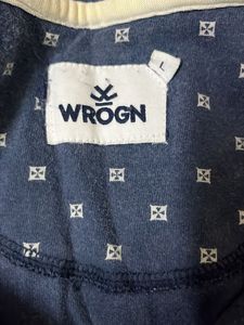 Men's Navy Blue Printed Polo T-Shirt