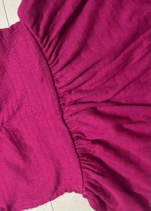 Ruffled Magenta Crop Top