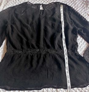 Elegant Black Lace Peplum Top