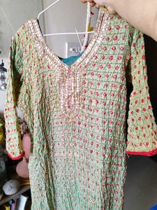 silk bhandej Kurta
