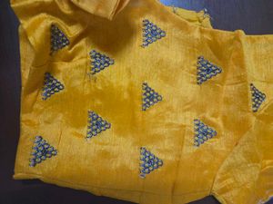Exquisite Yellowish Embellished Saree