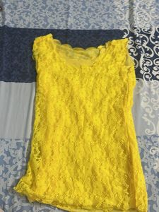 Vibrant Yellow Lace Blouse