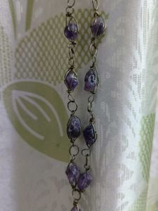 Boho Amethyst wire wrapped Necklace + bracelet