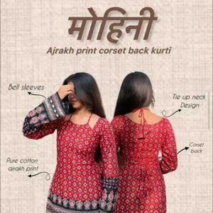 Ajrakh Print Corset Back Kurti