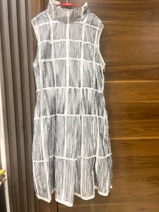 armani exchange Textured Black & White Dress