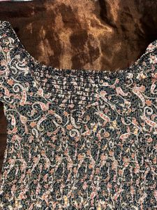 Stylish Smocked Paisley Top