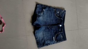 Distressed Denim Shorts