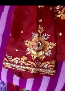Elegant Red Aari Embroidered Blouse