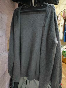 Gray Knit Cardigan