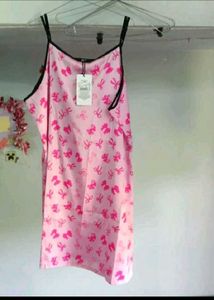 Pink Butterfly Print Nightgown