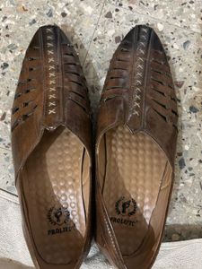 Prolific Brown Ethnic Mojari Shoes