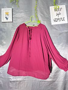 Forever 21 Flowy Magenta Tunic Top