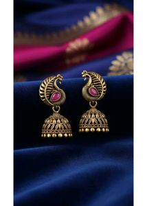 Traditional Temple Jhumka Earrings Set (Pack of 6)