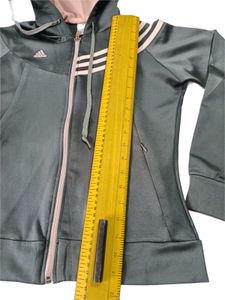 Adidas Grey &amp; Pink Zip-Up Hoodie