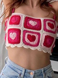Handmade Crochet Heart Crop Top