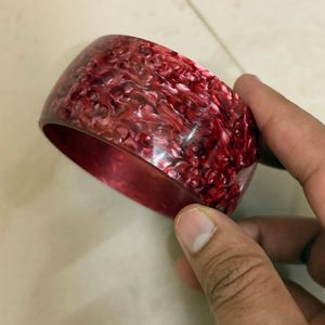 Red Textured Bangle Bracelet