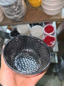 melamine black textured bowl