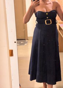 Denim looks like  Strapless Midi Dress