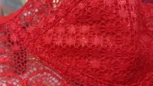 Red lace bra