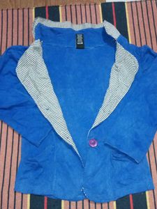 Stylish Blue Jacket with inner top srugfor Women