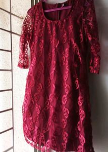 Maroon 1 Piece Dress
