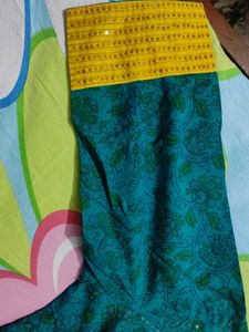 Beautiful Teal &amp; Yellow Kurta