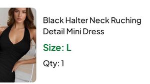 new me Black Halter Neck Mini Dress