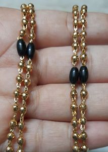 Black Beads Double Strand Long Chain