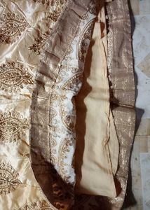 Elegant Gold Embroidered Lehenga Skirt